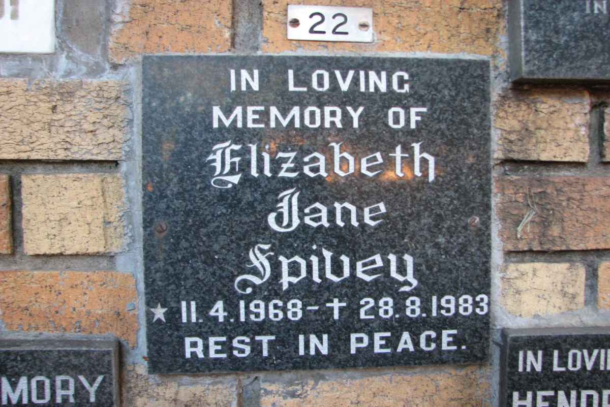 SPIVEY Elizabeth Jane 1968-1983