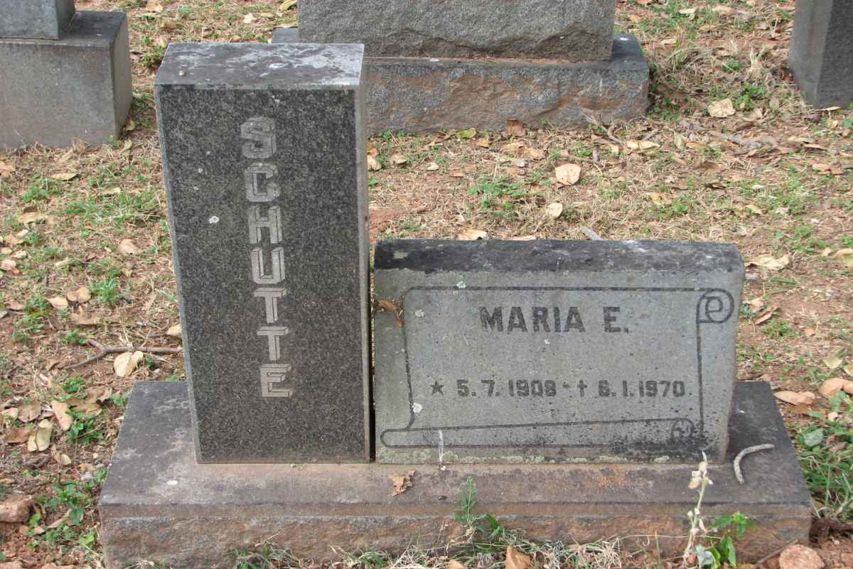 SCHUTTE Maria E. 1908-1970