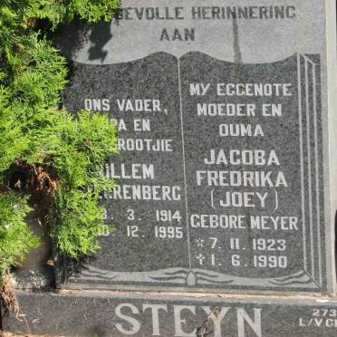 STEYN Willem Sterrenberg 1914-1995 &amp; Jacoba Fredrika MEYER 1923-1990