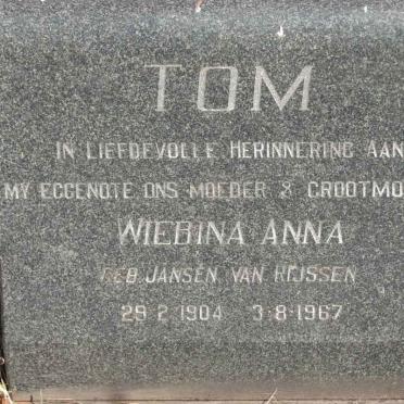 TOM Wiebina Anna nee JANSEN VAN RIJSSEN 1904-1967
