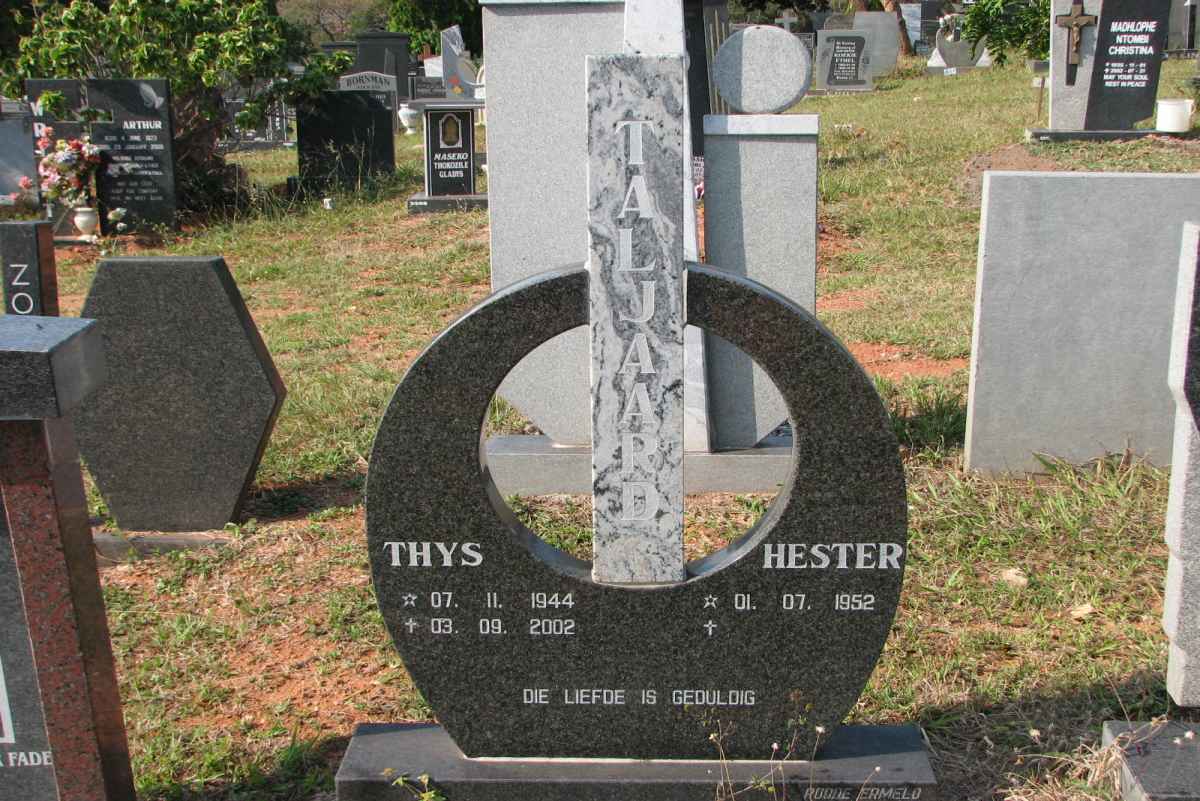 TALJAARD Thys 1944-2002 &amp; Hester 1952-