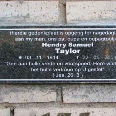 TAYLOR Hendry Samuel 1914-2004