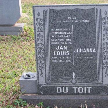 TOIT Jan Louis, du 1927-1992 &amp; Johanna 1926-
