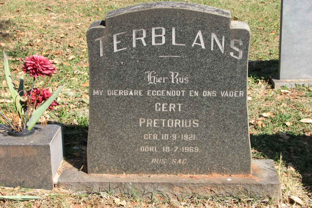 TERBLANS Gert Pretorius 1921-1969