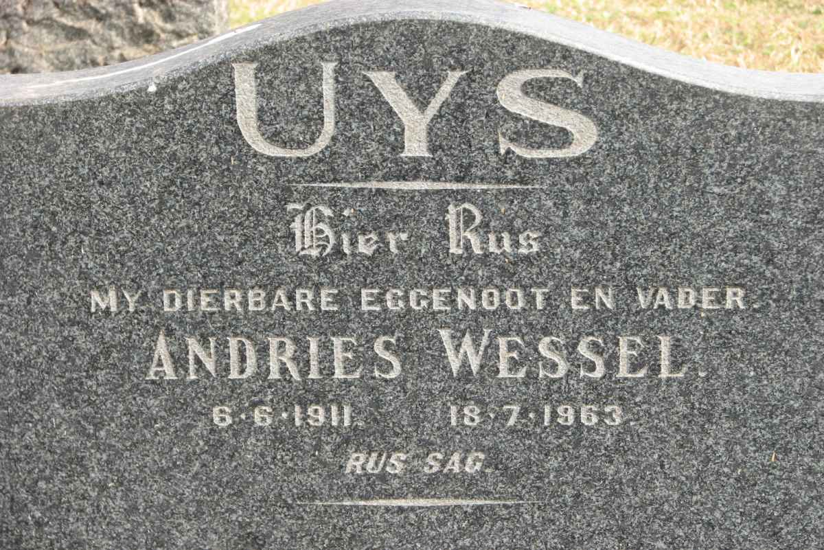 UYS Andries Wessel 1911-1963