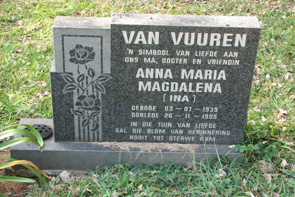 VUUREN Anna Maria Magdalena, van 1939-1995