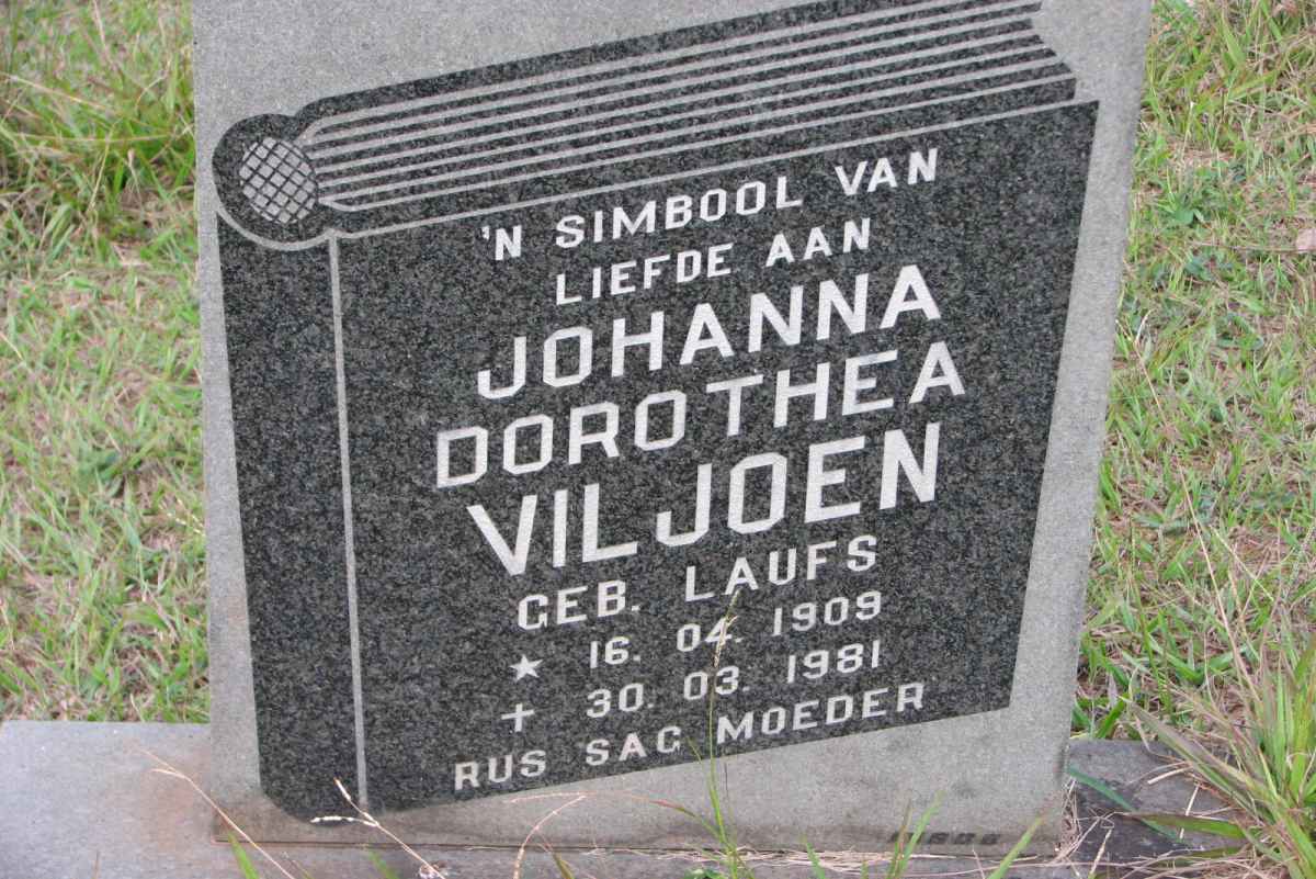 VILJOEN Johanna Dorothea nee LAUFS 1909-1981