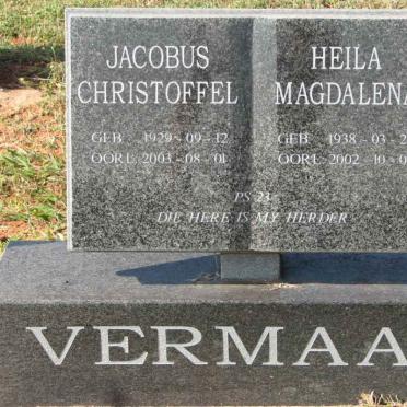 VERMAAK Jacobus Christoffel 1929-2003 &amp; Heila Magdalena 1938-2002