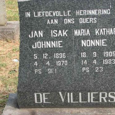 VILLIERS Jan Isak, de 1896-1970 &amp; Maria Katharina 1905-1983