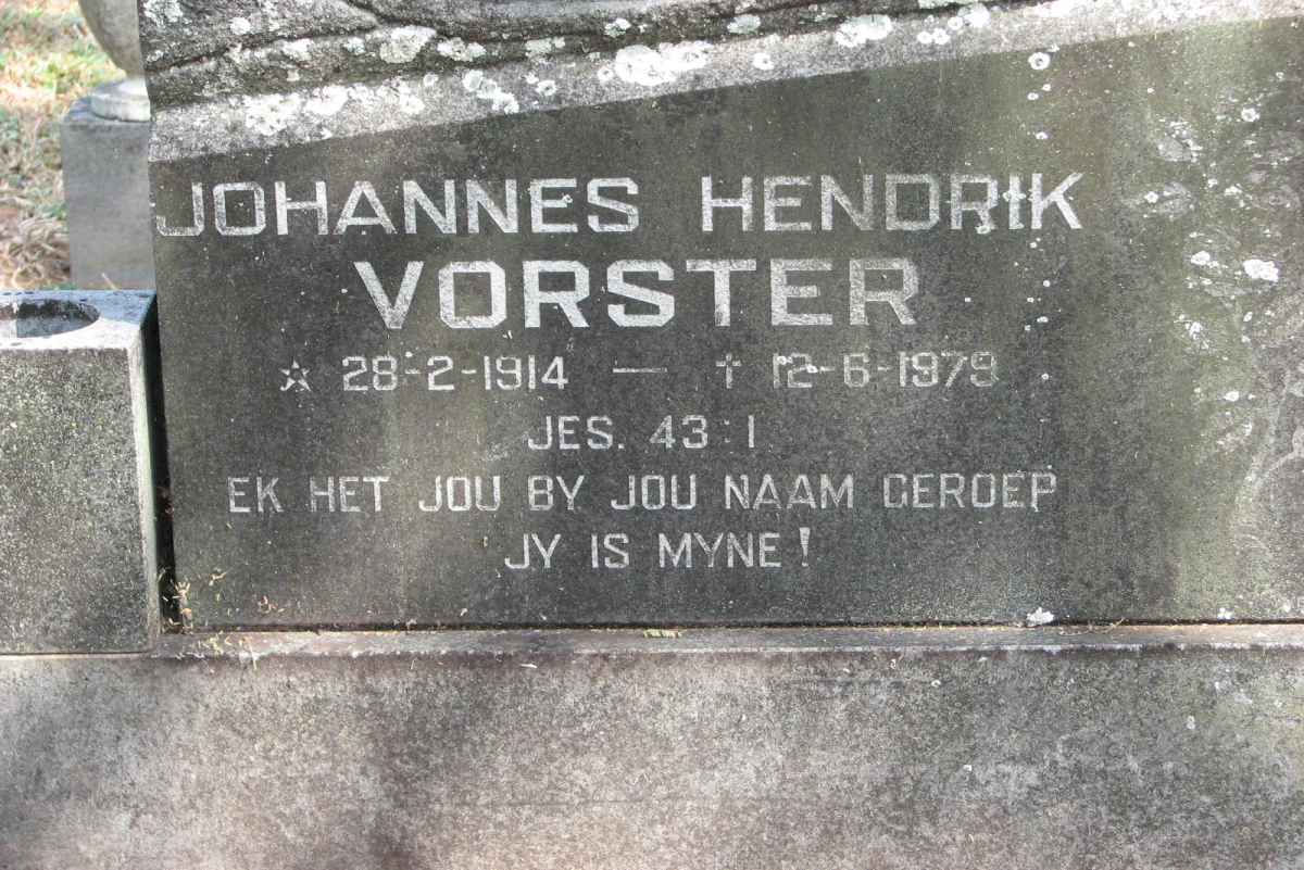 VORSTER Johannes Hendrik 1914-1979