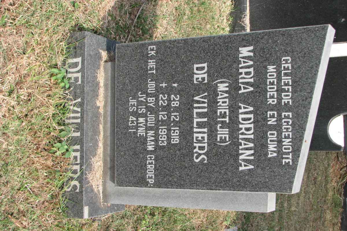 VILLIERS Maria Adriana, de 1919-1993