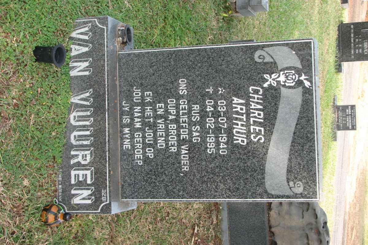 VUUREN Charles Arthur, van 1940-1995