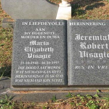 VISAGIE Jeremiah Robert 1932-2003 &amp; Maria Elizabeth 1940-1997