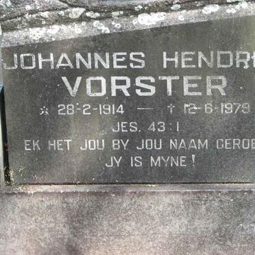 VORSTER Johannes Hendrik 1914-1979