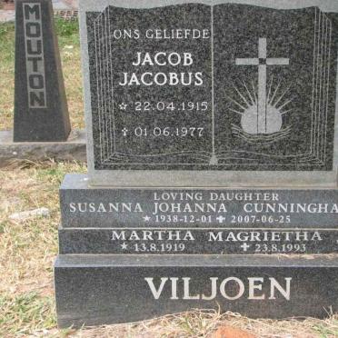 VILJOEN Jacob Jacobus 1915-1977 &amp; Martha Magrietha 1919-1993 :: CUNNINGHAM Susanna Johanna 1938-2007