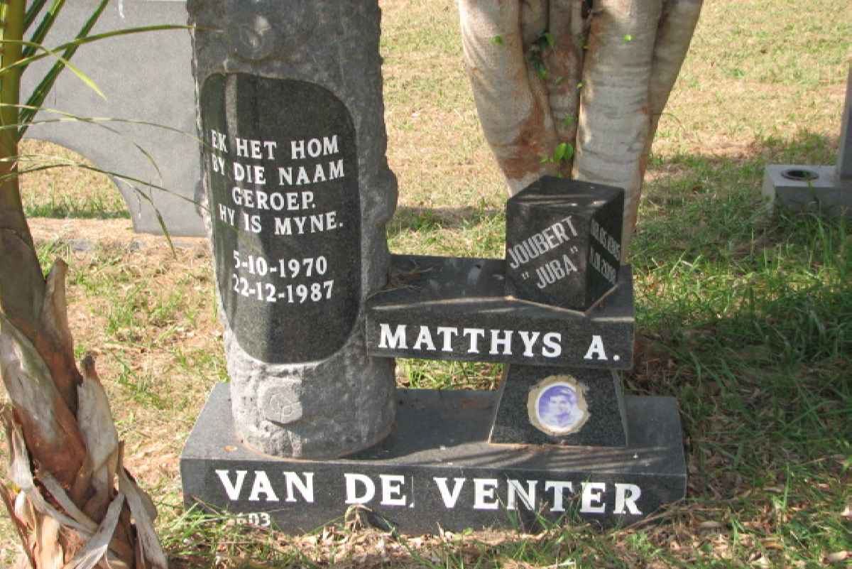 VENTER Matthys A., van de 1970-1987 :: VAN DE VENTER Joubert 19?5-200?