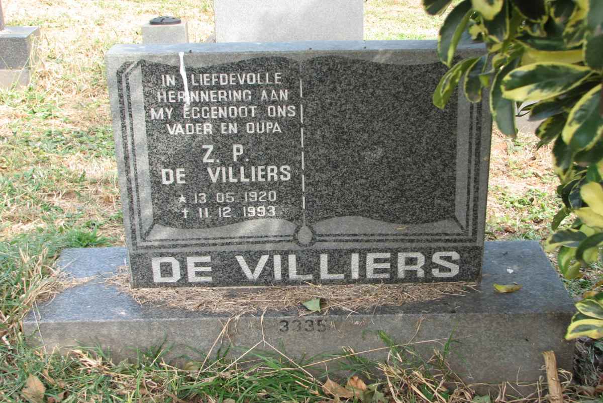 VILLIERS Z.P., de 1920-1993
