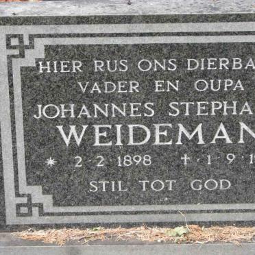 WEIDEMAN Johannes Stephanus 1898-1980