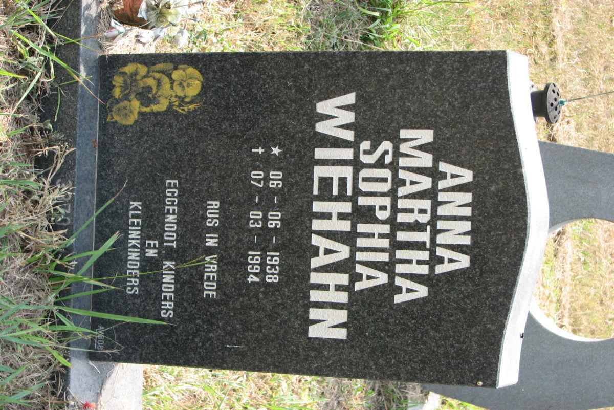WIEHAHN Anna Martha Sophia 1938-1994