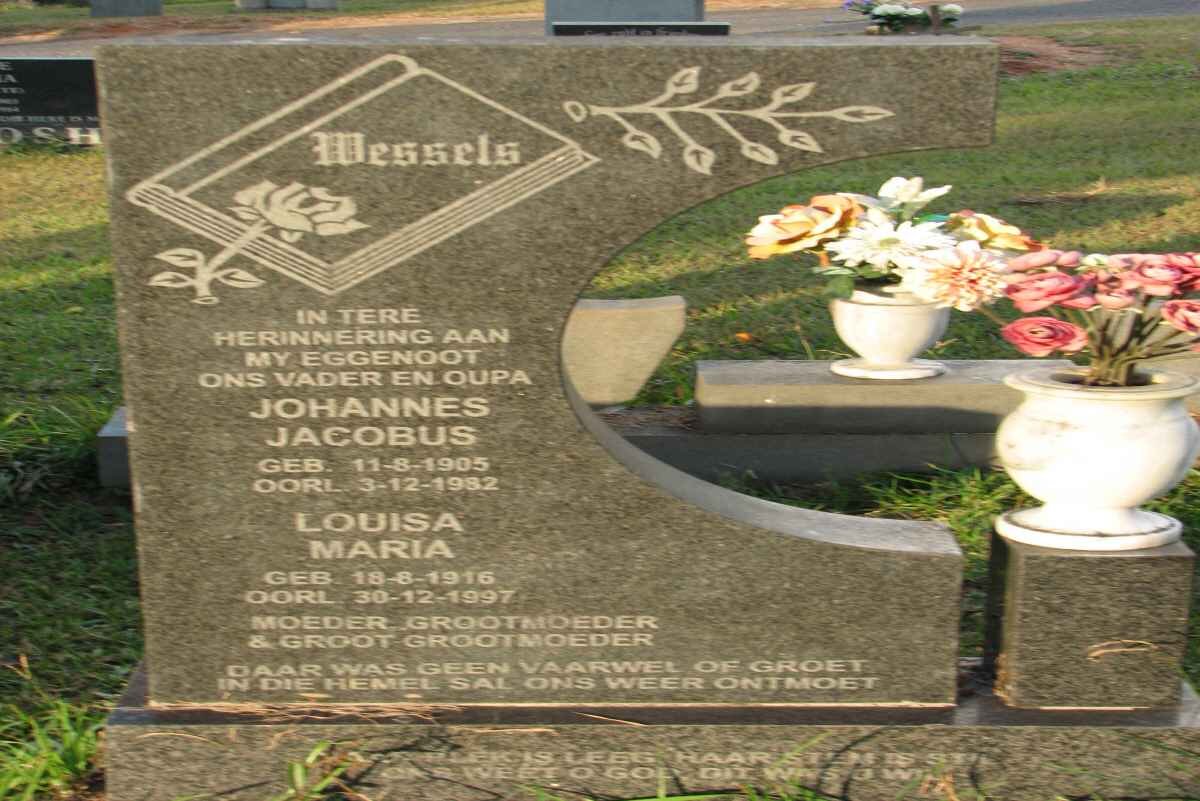 WESSELS Johannes Jacobus 1905-1992 &amp; Louisa Maria 1916-1997