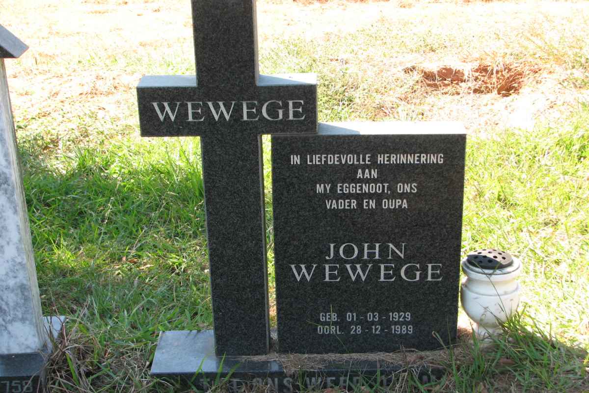 WEWEGE John 1929-1989