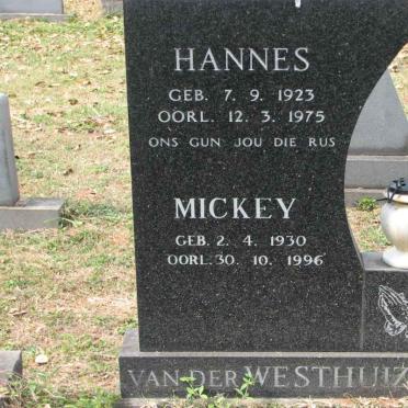 WESTHUIZEN Hannes, van der 1923-1975 &amp; Mickey 1930-1996