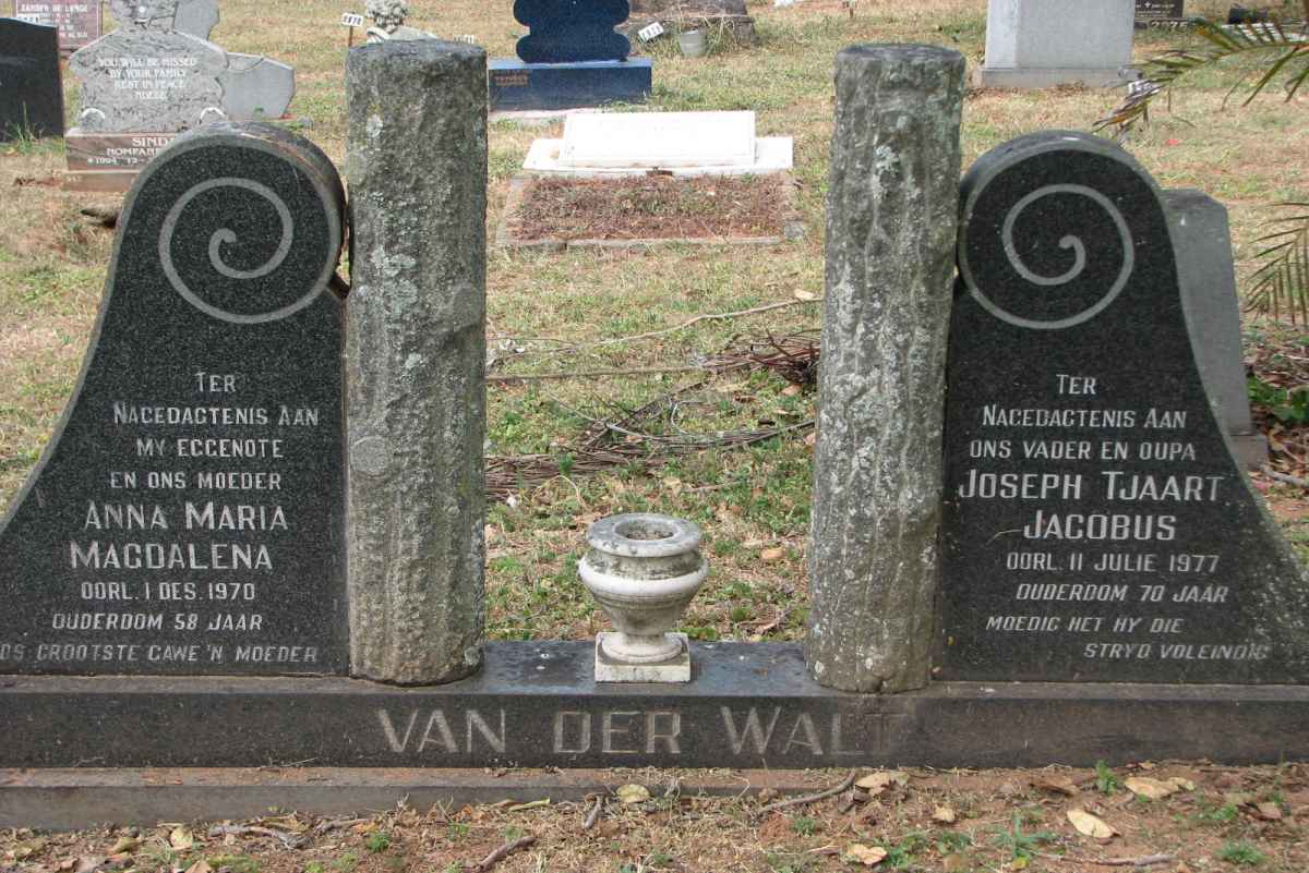 WALT Joseph Tjaart Jacobus, van der -1977 &amp; Anna Maria Magdalena -1970