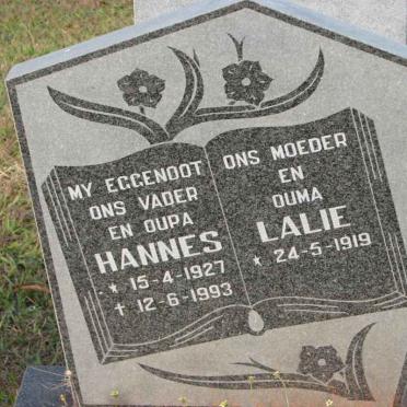 ?? Hannes 1927-1993 &amp; Lalie 1919-