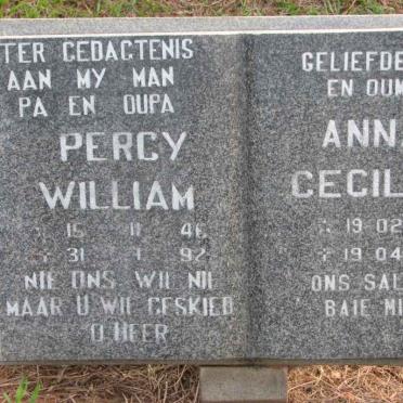 ? Percy William 1946-1992 &amp; Anna Cecilia 1951-2004