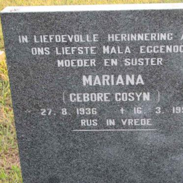 ? Mariana nee COSYN 1936-1992