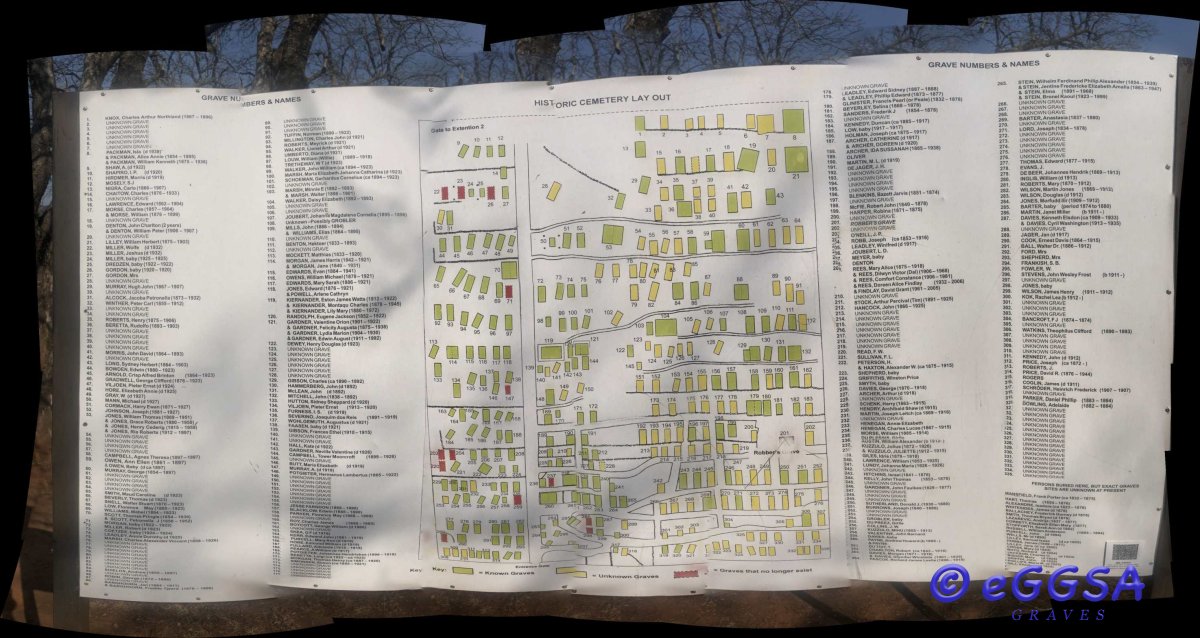 1. Pilgrim's list cemetery layout.