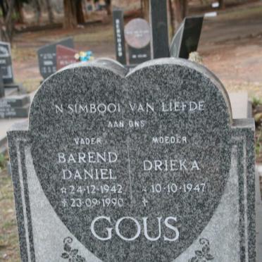 GOUS Barend Daniel 1942-1990 &amp; Drieka 1947-