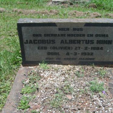 MINNY Jacobus Albertus nee OLIVIER 1884-1932