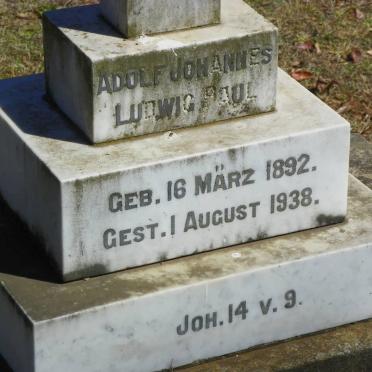 PAUL Adolf Johannes Ludwig 1892-1938