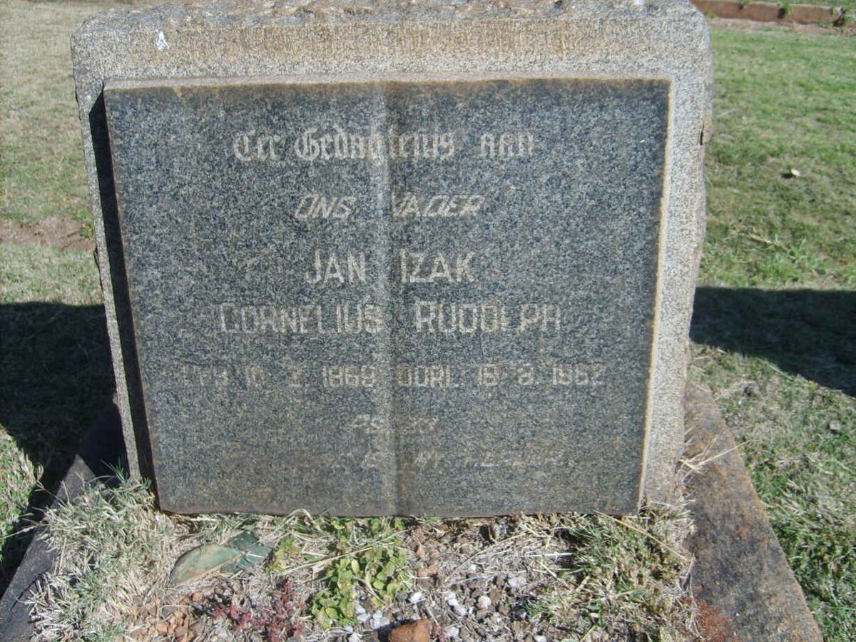 RUDOLPH Jan Izak Cornelius 1869-1962