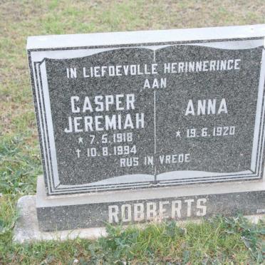 ROBBERTS Casper Jeremiah 1918-1994 &amp; Anna 1920-