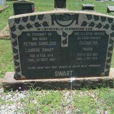 SWART Petrus Arnoldus Lourens 1878-1963 &amp; Elizabeth Maria 1885-1976