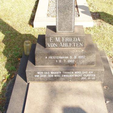 AHLFTEN E.M. Frieda, von nee HIESTERMANN 1892-1982