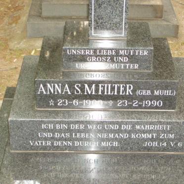 FILTER Anna S.M. nee MUHL 1900-1990