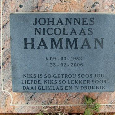 HAMMAN Johannes Nicolaas 1952-2006 &amp; Anneke 1953-1997