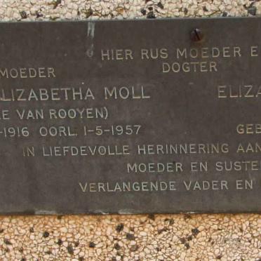 MOLL Martha Elizabeth nee VAN ROOYEN 1916-1957 :: MOLL Elizabetha Lauretha 1945-1963