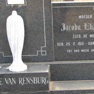 RENSBURG Jacoba Elizabeth, Janse van nee DE WET 1931-