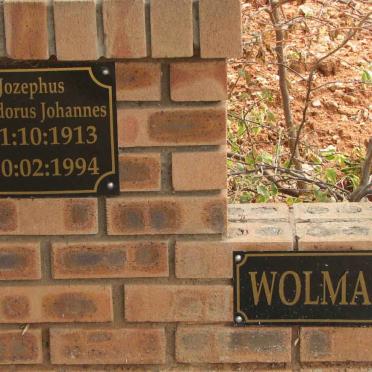 WOLMARANS Jozephus Theodorus Johannes 1913-1994 &amp; Susanna Magdalena KLEYNHANS 1908-2000 