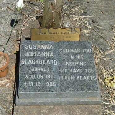 BLACKBEARD Susanna Johanna nee BURKE 1911-1985