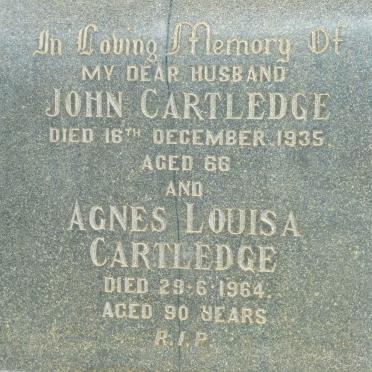 CARTLEDGE John -1935 &amp; Agnes Louisa -1964