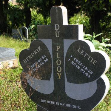 PLOOY Hendrik, du 193?-2012 &amp; Lettie 1932-2012