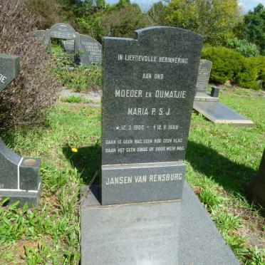 RENSBURG Maria P.S.J., Jansen van 1906-1969