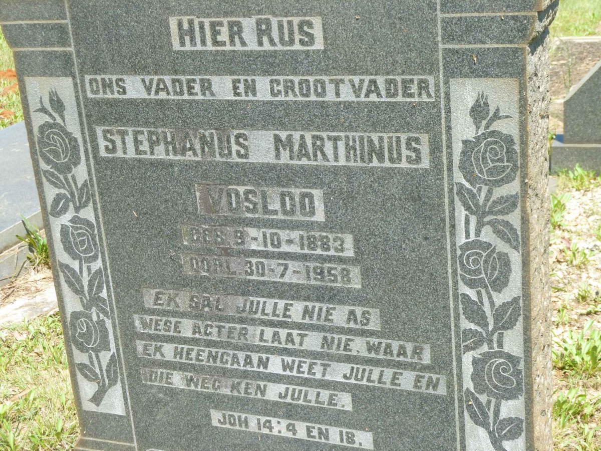 VOSLOO Stephanus Marthinus 1883-1958