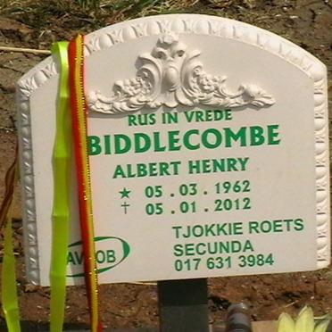 BIDDLECOMBE Albert Henry 1962-2012
