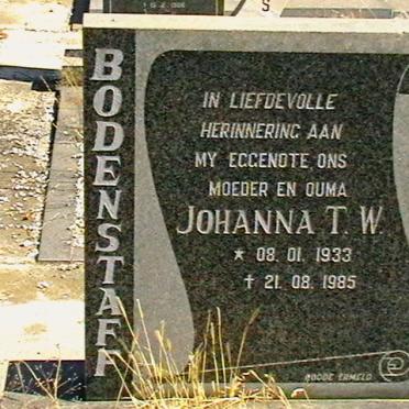 BODENSTAFF Johanna T.W. 1933-1985